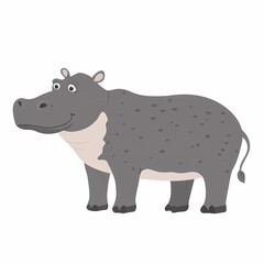 Fototapeta premium Flat Modern Hippopotamus Logo Design - Vector Icon Illustration