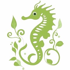 Fototapeta premium Flat Modern Seahorse Logo Design - Vector Icon Illustration