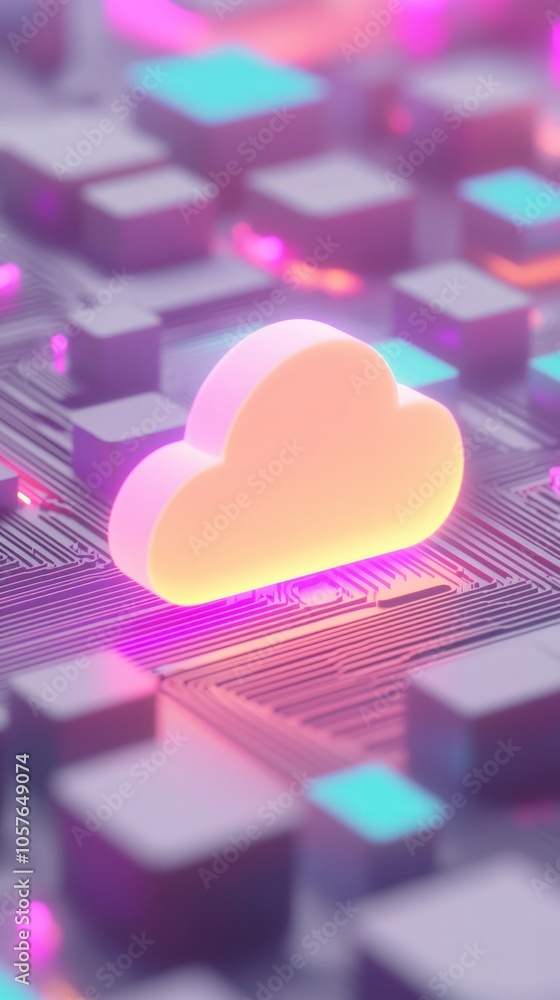 Poster innovative cloud technology revolutionizing data storage and connectivity in modern applications