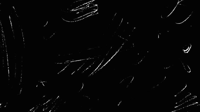 Grunge noise on a black background for overlays, Retro cinema film effect with white scratches overlays and alpha channel.