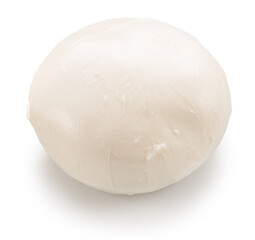 Ball of mozzarella cheese on white background. File contains clipping path.