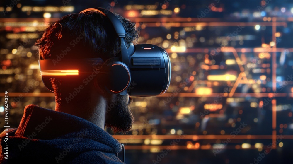 Poster exploring the future of virtual reality through immersive technology experiences