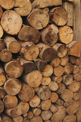 chopped wood ready for the heating season in winter. wood stocks.stoke the stove.Close up. Firewood for the winter.Wood. Fire Wood. Background of wooden logs.the concept of insulation. 