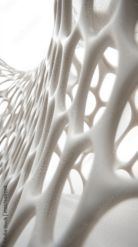 Poster exploring the intricate design of modern textiles in contemporary spaces