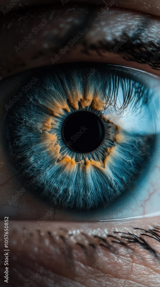 Poster captivating close-up of an eye showcasing intricate patterns and vivid colors in nature's design