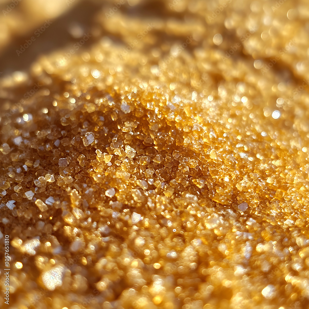 Poster close-up macro view of fine desert sand with delicate grains and textured patterns