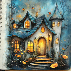 Fototapeta premium haunted house on the hill