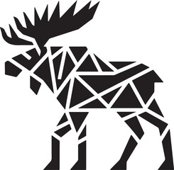 Geometric moose animal silhouette vector art illustration