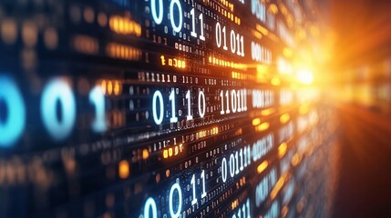 Obraz premium Digital Transformation The Impact of Binary Code on Modern Computing and Technology Advancements