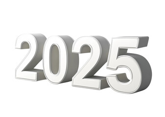 2025 3D Text isolated on a transparent background