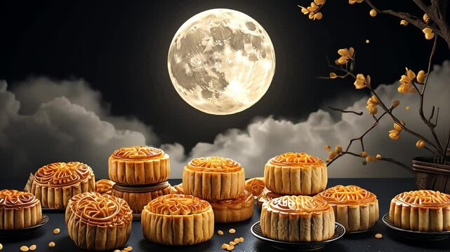 cakes are dried in the sun by the moonlight,footage,4k,hd