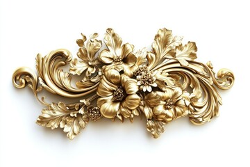 Naklejka premium Elegant Floral Gold Decoration for Design Purposes
