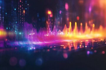 Obraz premium Vibrant Digital Waveform with Colorful Visual Effects