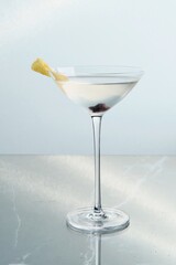 Lemon Zest Adorned Clear Cocktail