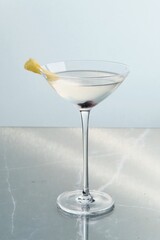 Lemon Zest Adorned Clear Cocktail