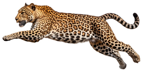 PNG Jumping leopard wildlife cheetah animal.