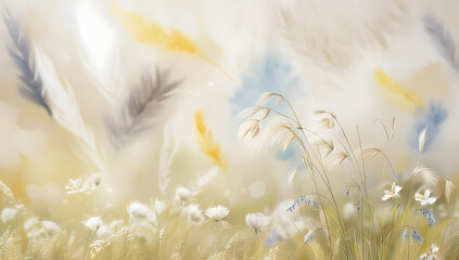Nature background, watercolor style