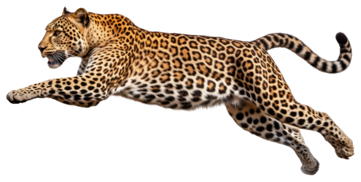 PNG Jumping leopard wildlife cheetah animal.
