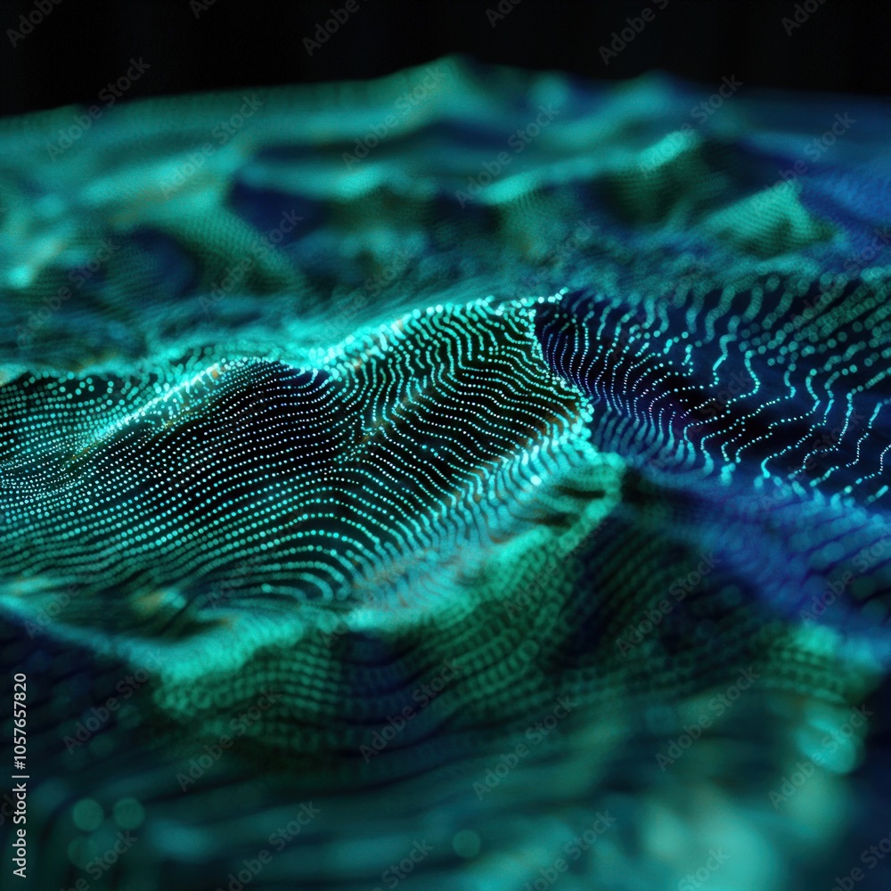 Poster exploring the digital landscape a journey through abstract data visualization in modern art