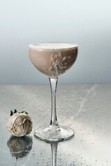 Creamy Milk Chocolate Drink with Coconut Flakes