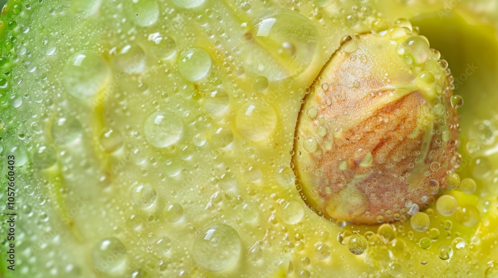 Poster avocado cross-section showing pit
