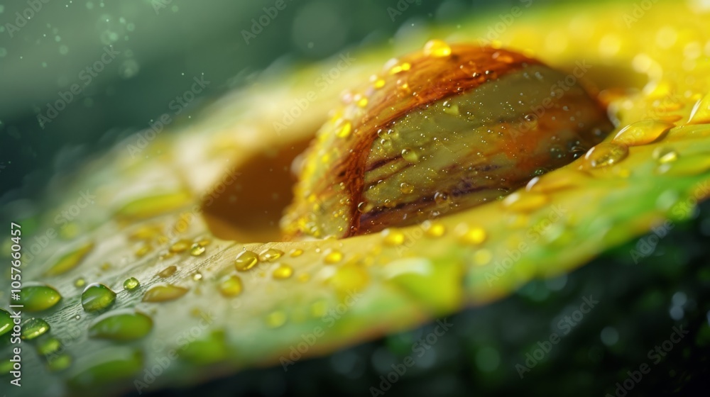 Poster avocado cross-section showing pit