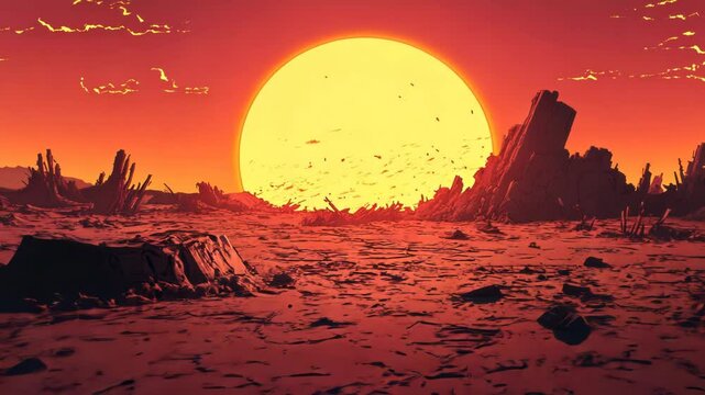 Digital Painting of an Alien Landscape