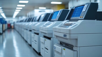 Row of Modern Office Machines