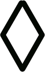Rhombus Shape, Line Art Style Hand Drawn Illustration