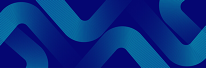 Blue abstract background. Geometric lines pattern. Modern shiny blue gradient lines. Futuristic technology graphic design. Suit for business, cover, header, wallpaper