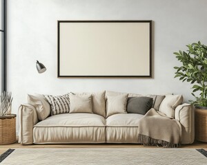 Create mockup design for picture frame in a teens living room 