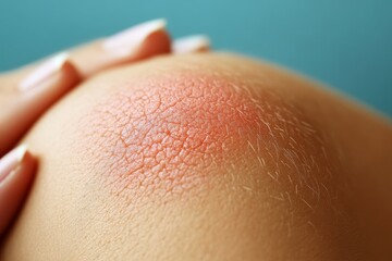 Fototapeta premium person have red rash on arm from insect bite allergic, Generative AI