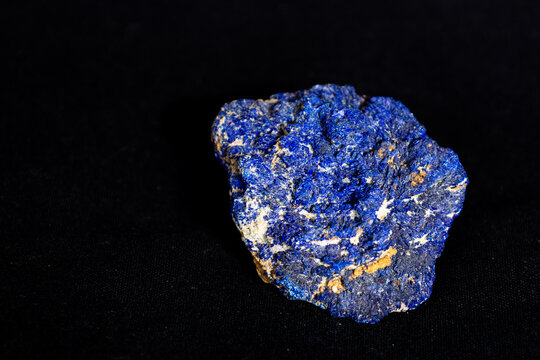 A sample of Azurite on a black background