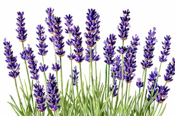Naklejka premium Bright Lavender Field Under Summer Sky