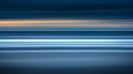 Tranquil blurred ocean seascape, serene blue water background for relaxation and meditation