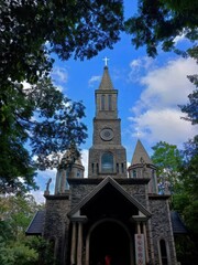 Obraz premium Church in middle of a forest photography 