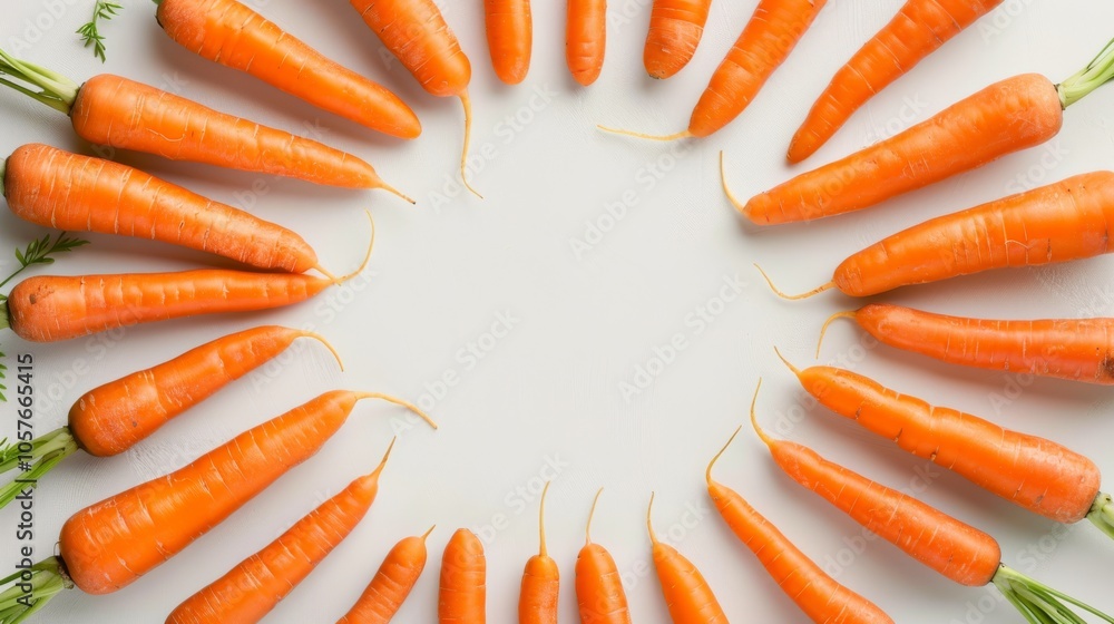 Poster carrots arranged in a circular pattern with clean white background