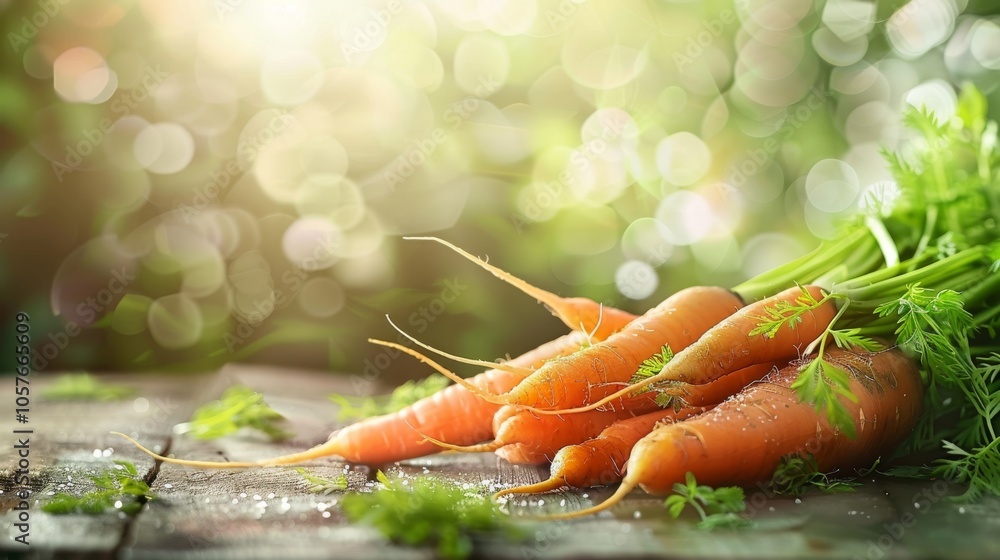 Poster Carrots with a focus on vibrant color and texture on a smooth background