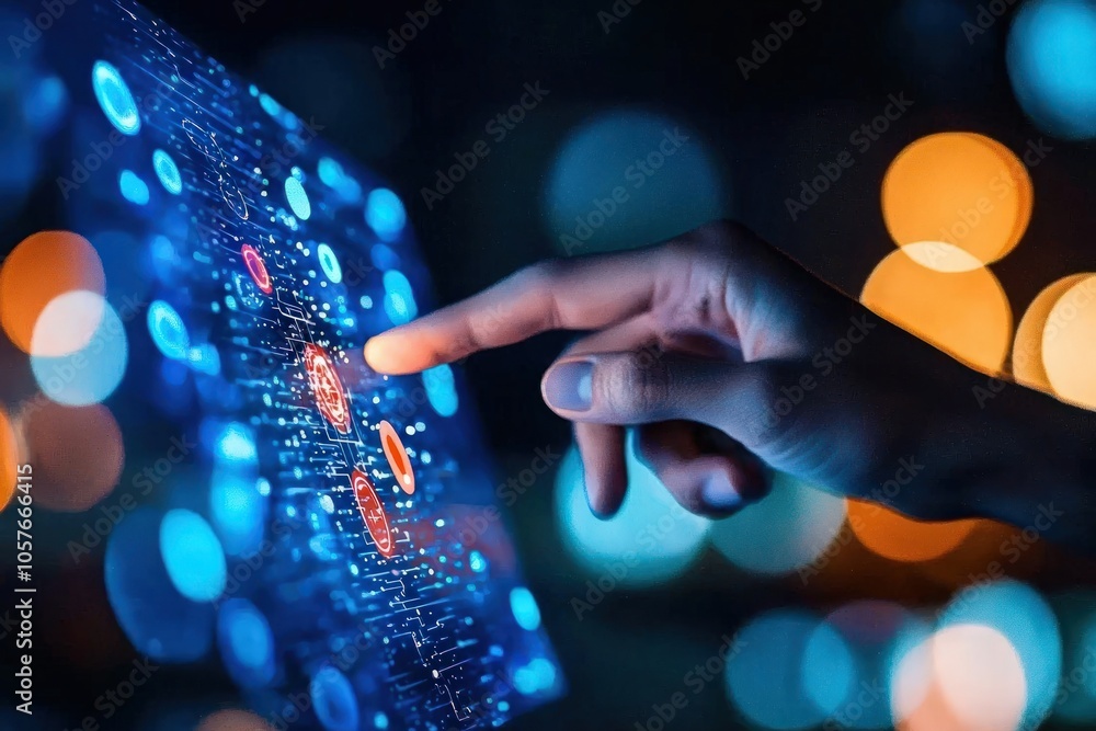 Poster exploring the intersection of technology and human interaction through digital touchpoints