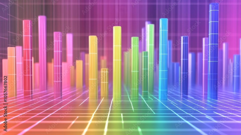 Poster colorful data visualization in abstract style