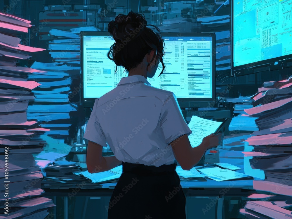 Poster navigating the digital chaos a professional's journey through information overload