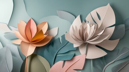 Paper Flowers in Soft Colors and Shapes