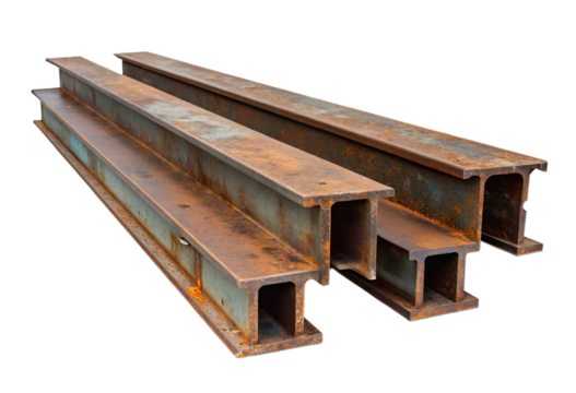 a set of steel beams isolated with transparent background