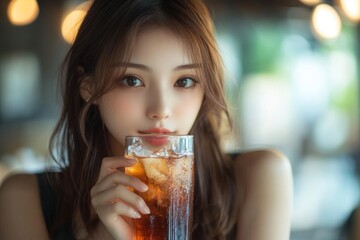 women avoid to eat soft drink and junk food, Generative AI
