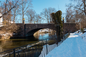 The city of Nykoping, Sweden, in winter