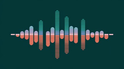 Vibrant Gradient Soundwave Visual Representation with Red and Green Hues