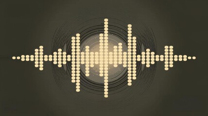 Minimalist Soundwave Artwork Featuring a Dotted Circular Pattern in Warm Tones