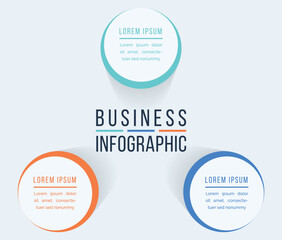 Circle Infographic design 3 steps, objects, elements or options business information