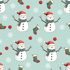 Christmas Pattern snowman an socks