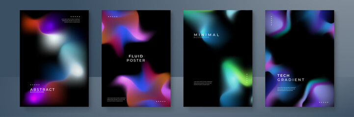 Modern Abstract Fluid Gradient Minimalist Tech Posters